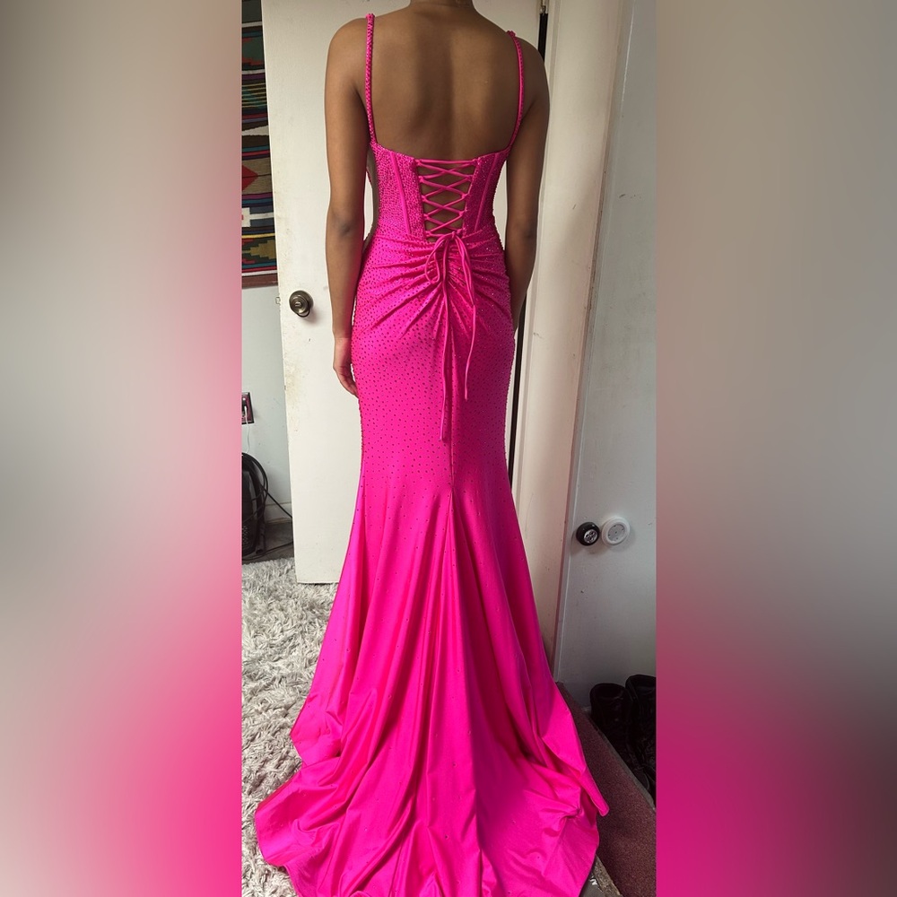 AMARRA HOT PINK FORMAL DRESS - Picture 3 of 4